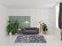 5' X 7' Blue and Green Floral Power Loom Washable Non Skid Area Rug